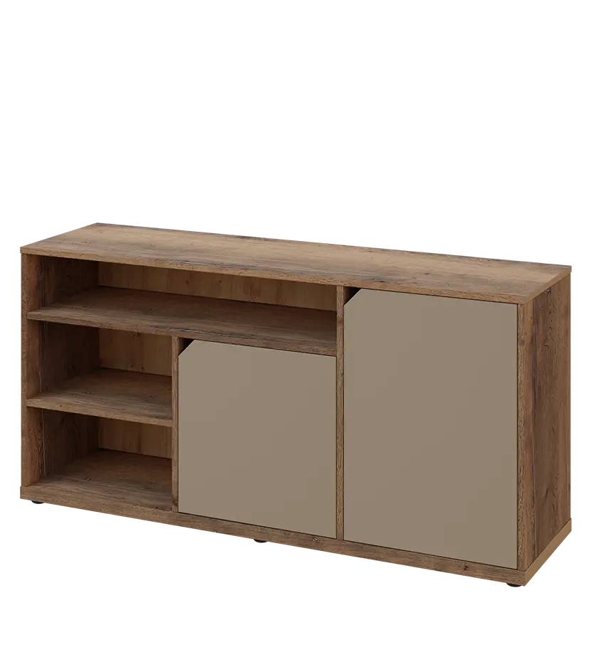 KU2-15DN3 P skříňka nízká 2-dveřová, nika, 740x1522x400, provedení pravé, dub halifax cínový/latte